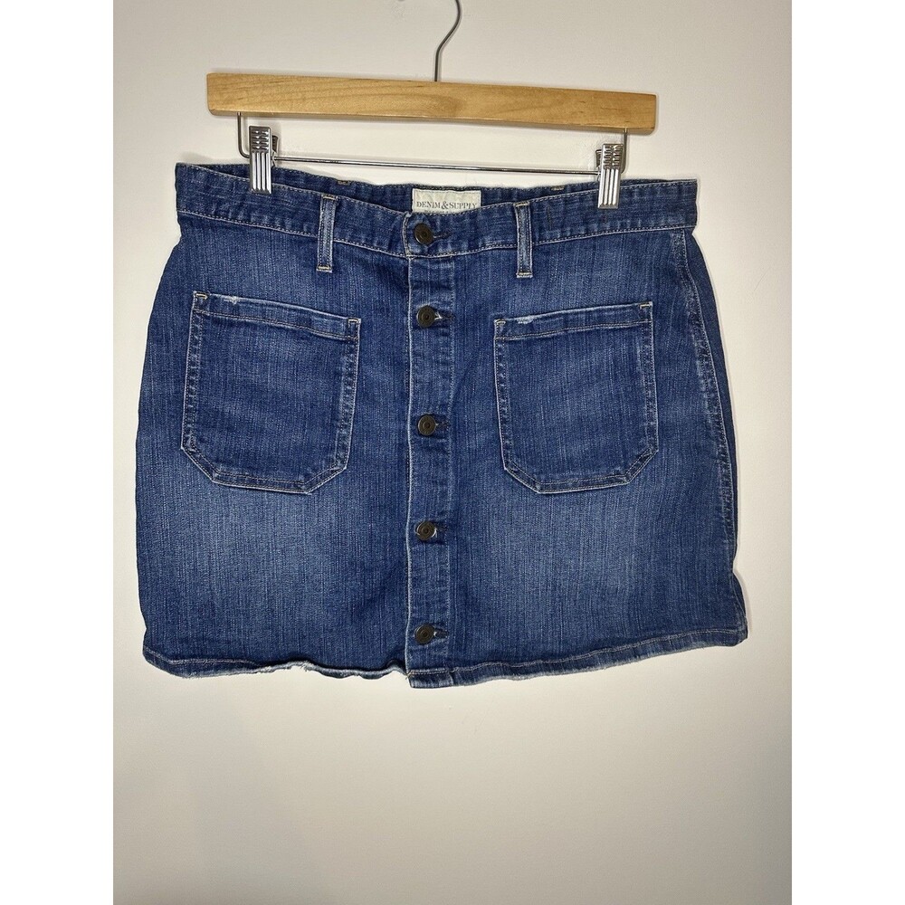 Ralph Lauren Denim & Supply Jean Skirt Tilden Button Front Sz 32 Western preppy
